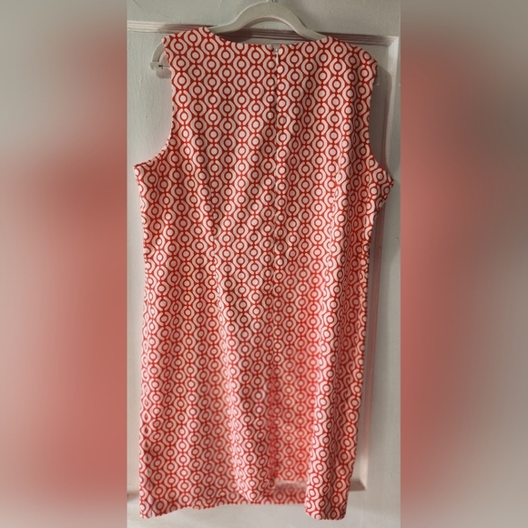 Mario Serrani Orange and White Sleeveless Sheath Dress - Picture 3 of 3
